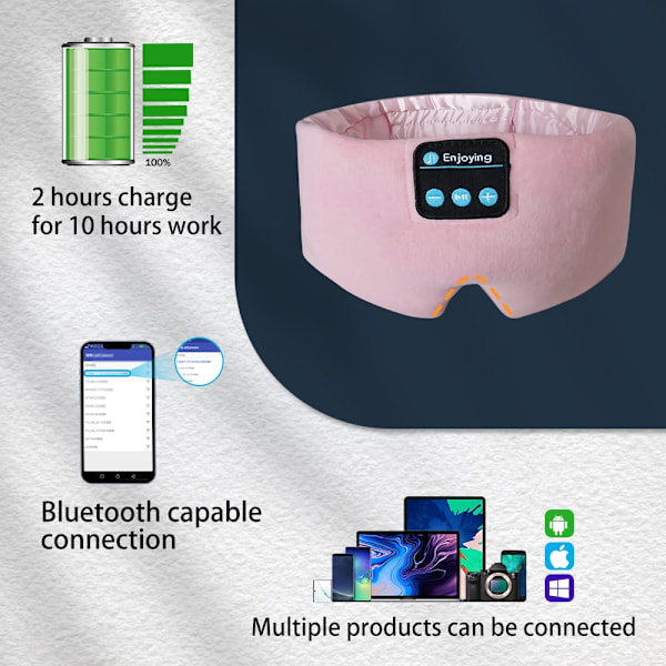 Sovhörlurar Bluetooth Ögonmask Unisex, Lämplig För Sidosovare Och Sömnlöshet Resepresenter Grön