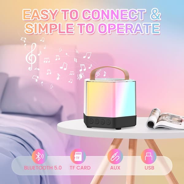 Mini Karaoke-laite lapsille, Bluetooth-kaiutin yhdellä mikrofonilla (musta)