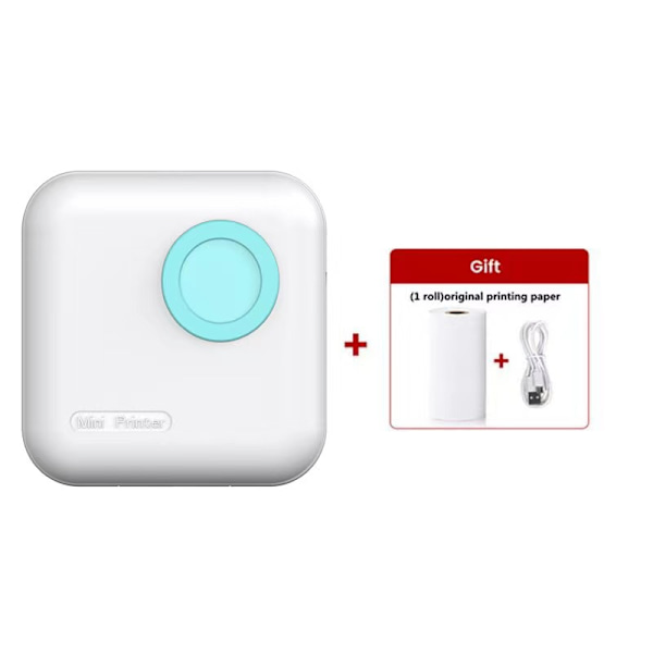 Bluetooth termisk printer med 1 rulle trykpapir blå