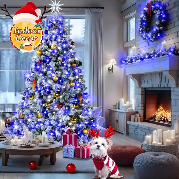 Solcelledrevne julelyskæder, 12 m 100 LED, 8 tilstande Orange