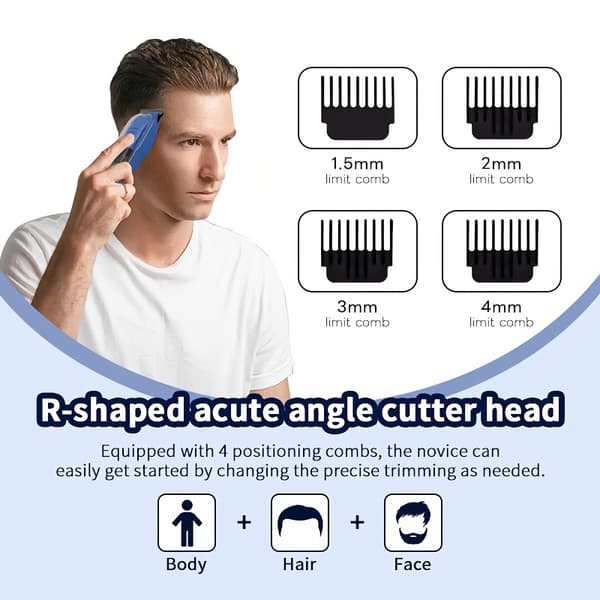 Hårklipper, Trådløs digital barbermaskin (rød)