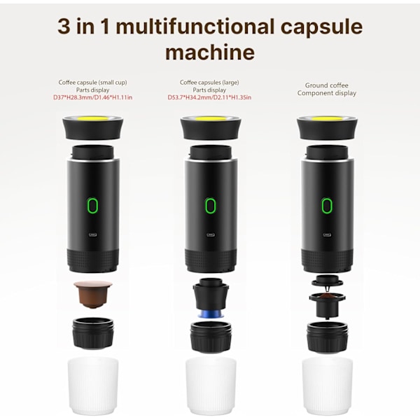 Bärbar Kaffemaskin 3 I 1 Elektrisk Pumptyp Koncentrerat Pulver Kapsel Dubbel Användning Och Uppvärmningsbar Grön