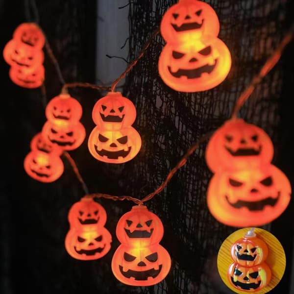 LED Lys Kæder 6M 40-Lys Halloween Dekorativ Græskar Lys Kæde (Batteri Version)
