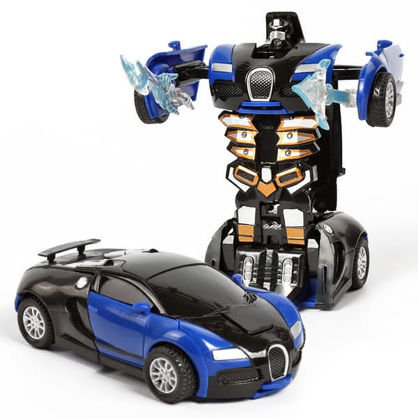 Legetøjsbil Mini transformerende legetøjsrobot Bugatti-blå
