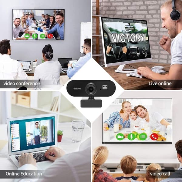 Webkamera 2K HD driverfri innebygd mikrofon