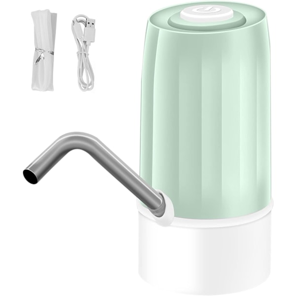 Vandflaskepumpe Bærbar USB-opladning Elektrisk vanddispenser til 3-5 gallon drikkevandspumpe grøn