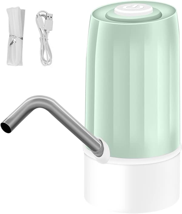 Vattenflaskpump Portabel USB-laddning Elektrisk vattendispenser för 3-5 gallon dricksvattenpump grön