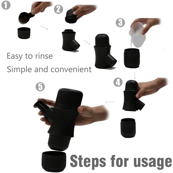 Bärbar Kaffemaskin Handpressad Espressoextraktion För Malet Kaffe