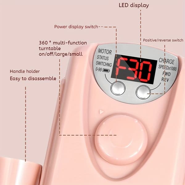 Elektrisk negleslibemaskine til manicure, pedicure og eksfoliering