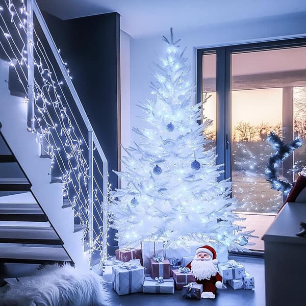 Julelys, LED-lyskjede, 100M 800 LED-stjernelys, 8 moduser (hvitt lys)