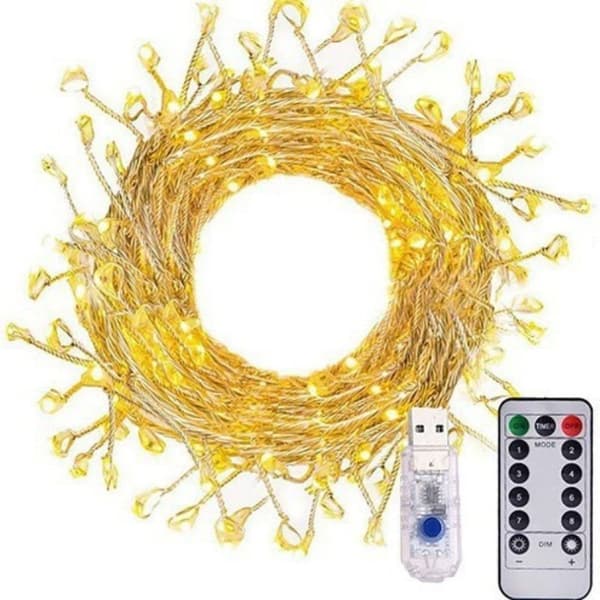 Julelys, LED lyskæde, USB 20M, 600 stjernelys, 8 tilstande