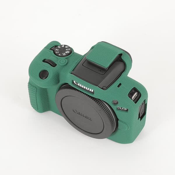 Etui til Canon EOS R100 Litchi mønster Silikone kamera tilbehør (White)