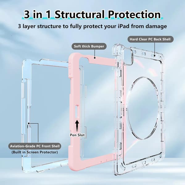 Etui til iPad 10.2 med pennholder (rosa)