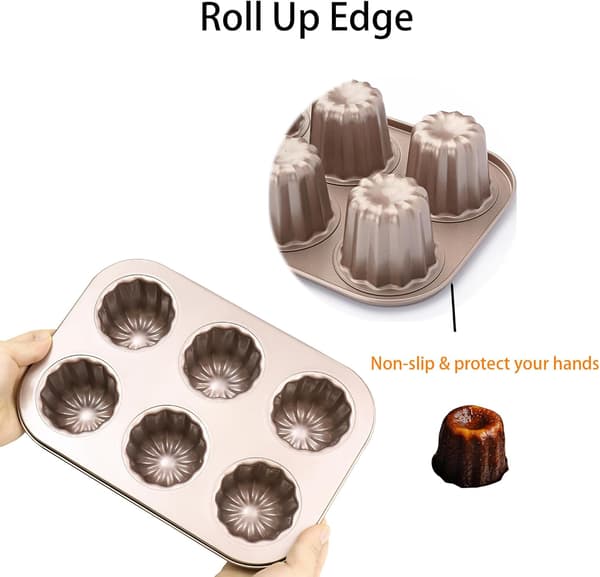 Kageform Kulstofstål non-stick canelé forme