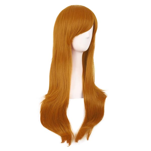 peruukki Anime pitkä kihara peruukki 70CM (oranssi)