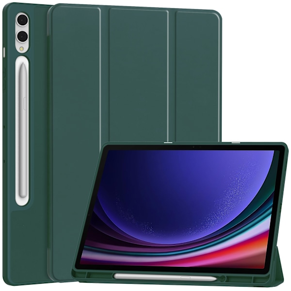 Fodral för Samsung Galaxy Tab S10 Ultra 14.6 Solid färg skyddsfodral Mörkgrön