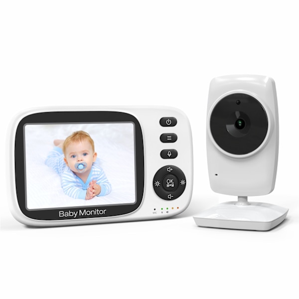 MC632A Babyalarm 3,2 tommer skærm med tovejs intercom, nattesyn og påmindelse om madning