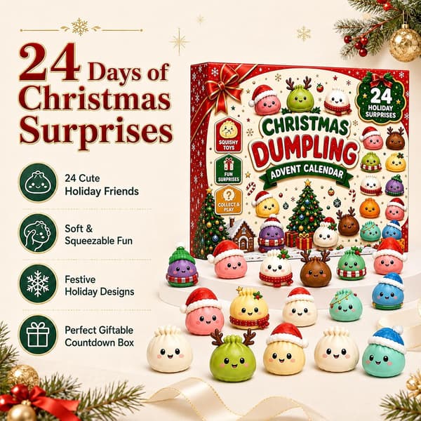 Adventskalender 2026, 24 dagars överraskande Squishies-leksaker, julklappar
