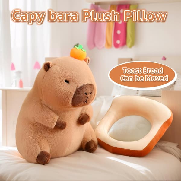 Capybara gosedjur, 50 cm kudde, med bröd lämplig som barnpresent