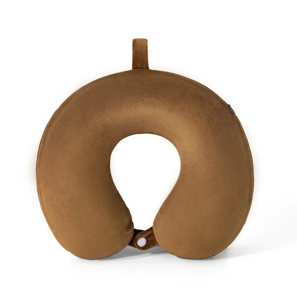Nackkudde Memory Foam Portabel U-formad Resekudde Cervical Support Kudde (Mörkbrun)