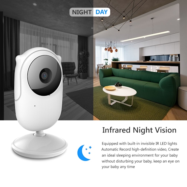 SM25 Babyalarm HD Smart Babyalarm Stemme Intercom Natkamera