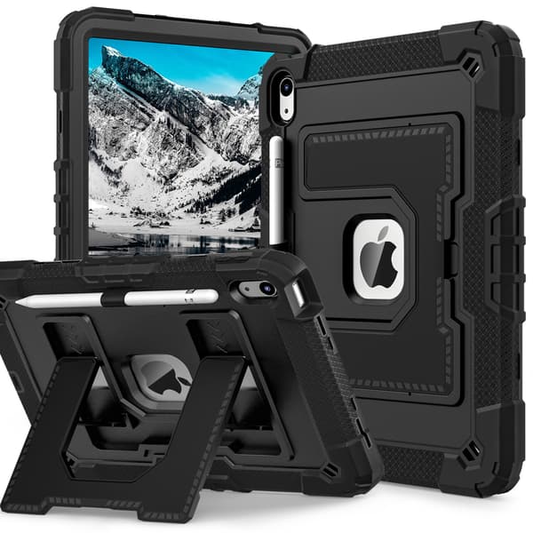 Fodral för iPad 10:e generationen 10.9(2022)/A16 11(2025) Anti-Fall Ställ (svart)