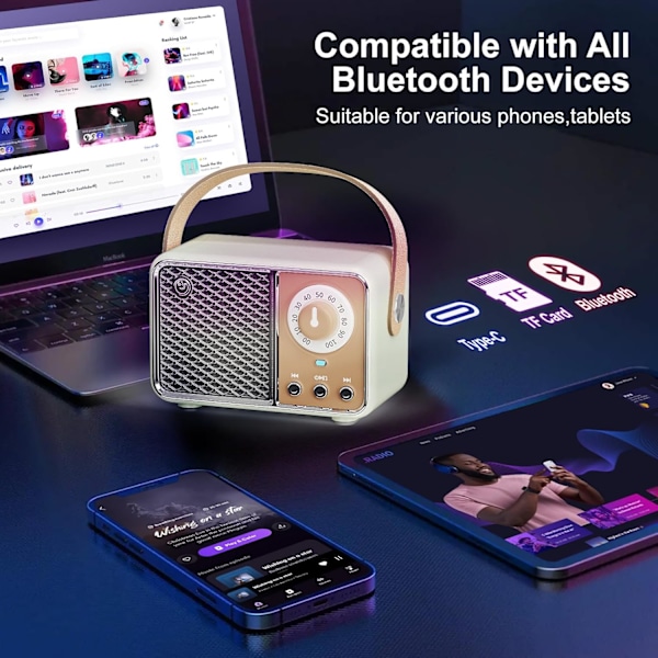 Portabel Trådlös Bluetooth-högtalare Stöder Tf-kort/Aux Lime