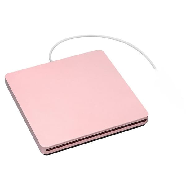 Ekstern CD/DVD-stasjon USB 3.0 Type-C CD DVD Ultratynn Bærbar Brenner Sporet (Rosegull)