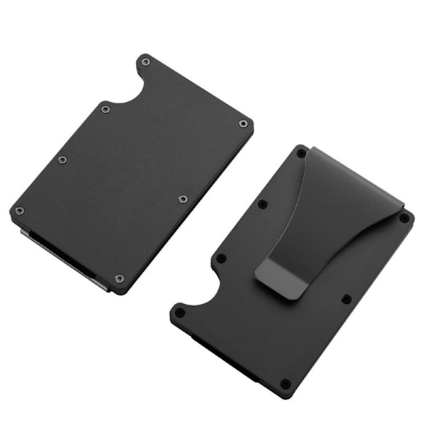 Kreditkortshållare i aluminiumlegering Rfid Anti-magnetisk Svart
