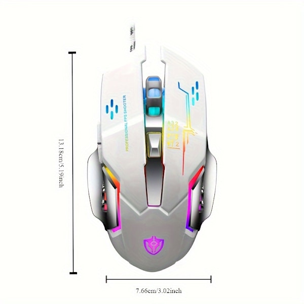 x7 Trådbunden Gamingmus USB rgb Gamingmus - svart