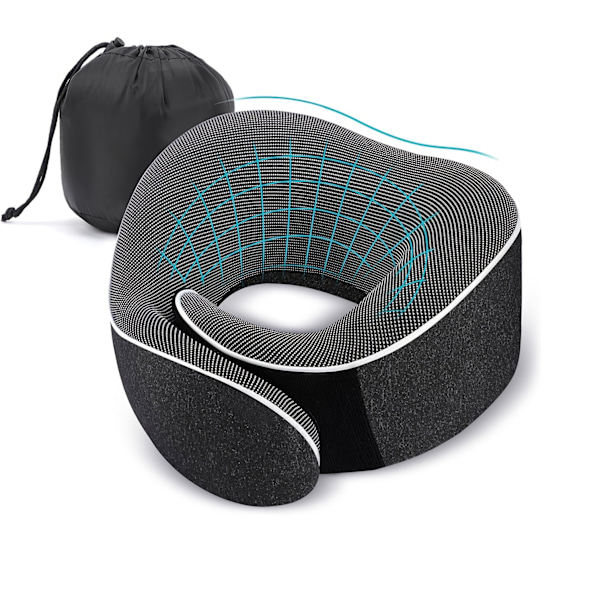 Bärbar Stödkudde Ergonomisk Rese Nackkudde Grå