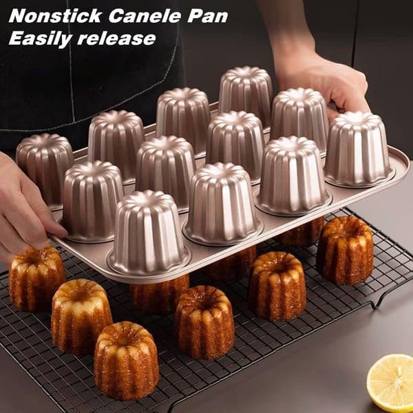 Kageform, non-stick canelé-forme i kulstofstål