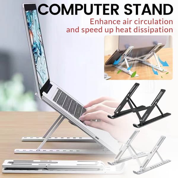 Laptop stand justerbar højde foldbar sort
