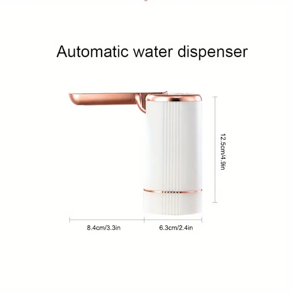 Bærbar 5 gallon vandflaske pumpe dispenser - Foldbar automatisk drikkevandspumpe (sort)
