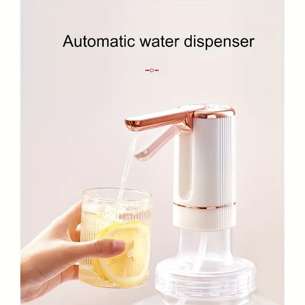 Bærbar 5 gallon vandflaske pumpe dispenser - Foldbar automatisk drikkevandspumpe (sort)