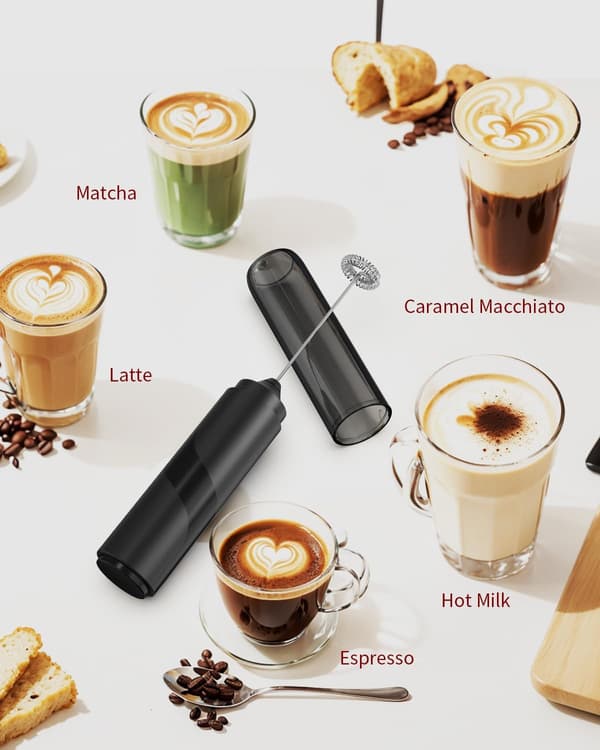 Mælkeskummer, elektrisk blender til kaffe cappuccino