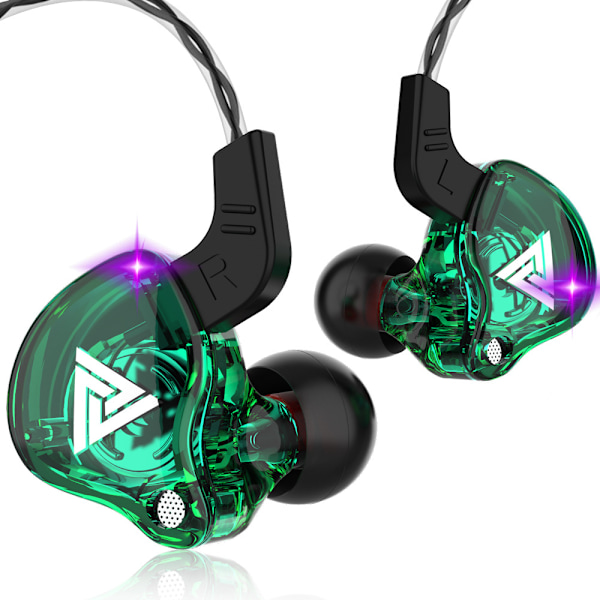 In-ear trådbundna hörlurar med mikrofon AK6-Grön