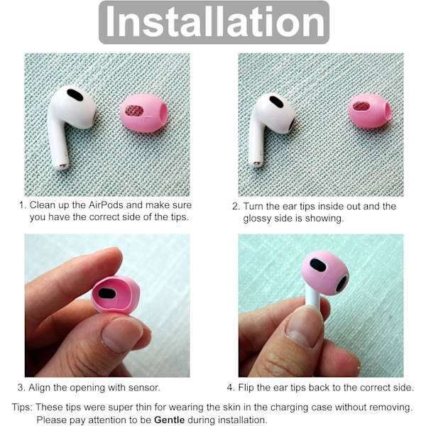 Ørepropper til AirPods3 Silikon 3 par (midnattsblå)