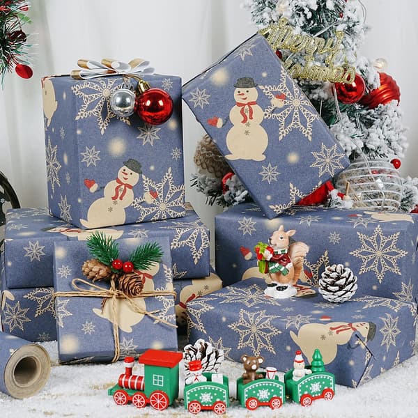 Julklappspapper Jul Snögubbe mönsterpapper (43CMX 300CM)