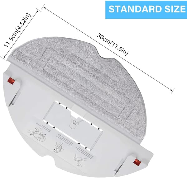 Støvsugertilbehør til Xiaomi Roborock S7 S8 T7S T8plus S7 MaxV Ultra - Erstatningsmoppe (8 stk. - Lysegrå)