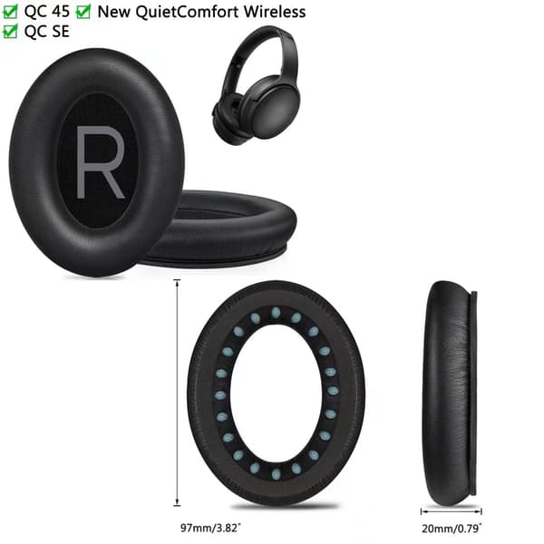 Ørepuder til BOSE QC45 (blå)