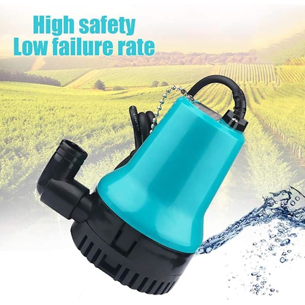 Solardriven dränkbar pump DC 24V (60W, 2.5A) 4.35m³/H vatten cirkulation bevattning fontän (blå)