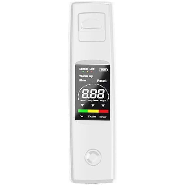 Alkomätare Högprecisionssensor, färg-LCD-skärm (vit)