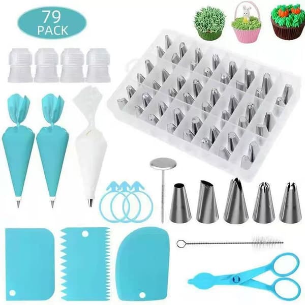 Tårtdekorationsset, Spritstyllar, DIY baktillbehör (79 st)