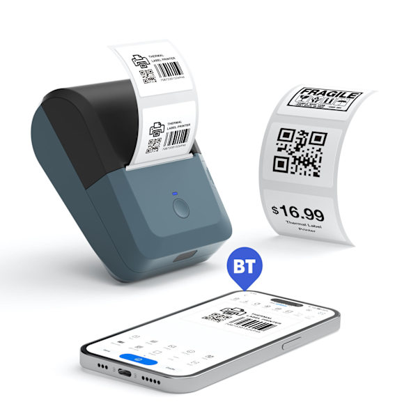 Bluetooth termisk skrivare (blå)