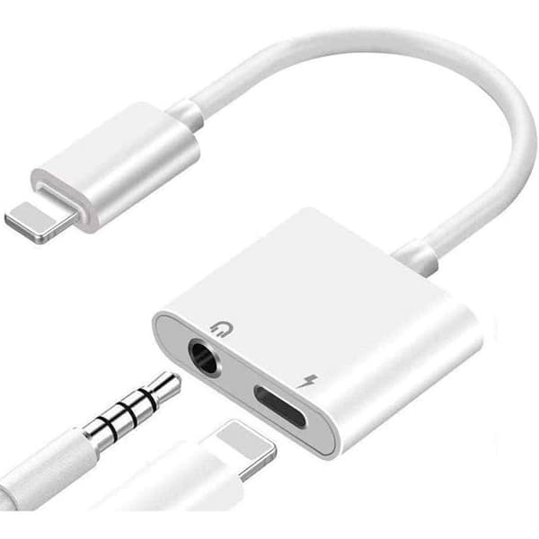 2-i-1 3,5 mm Jack AUX Splitter 8 Pin til iPhone