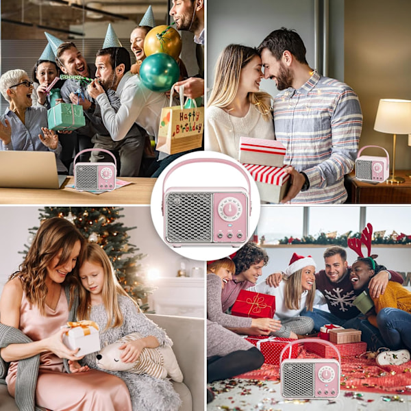 Portabel Trådlös Bluetooth Högtalare Stödjer TF-kort/Aux Rosa