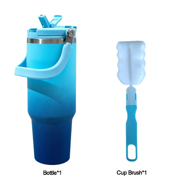 Gradient isoleret sportsdrikkeflaske i rustfrit stål 900ML Blå