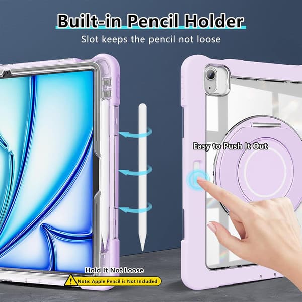Etui til iPad 10.2 med pennholder (Lilla)