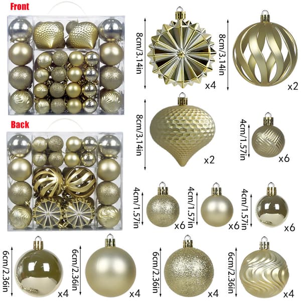 48 st julgranskulor (guld)